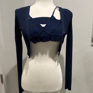 Zara crop crop set midnight blue small
